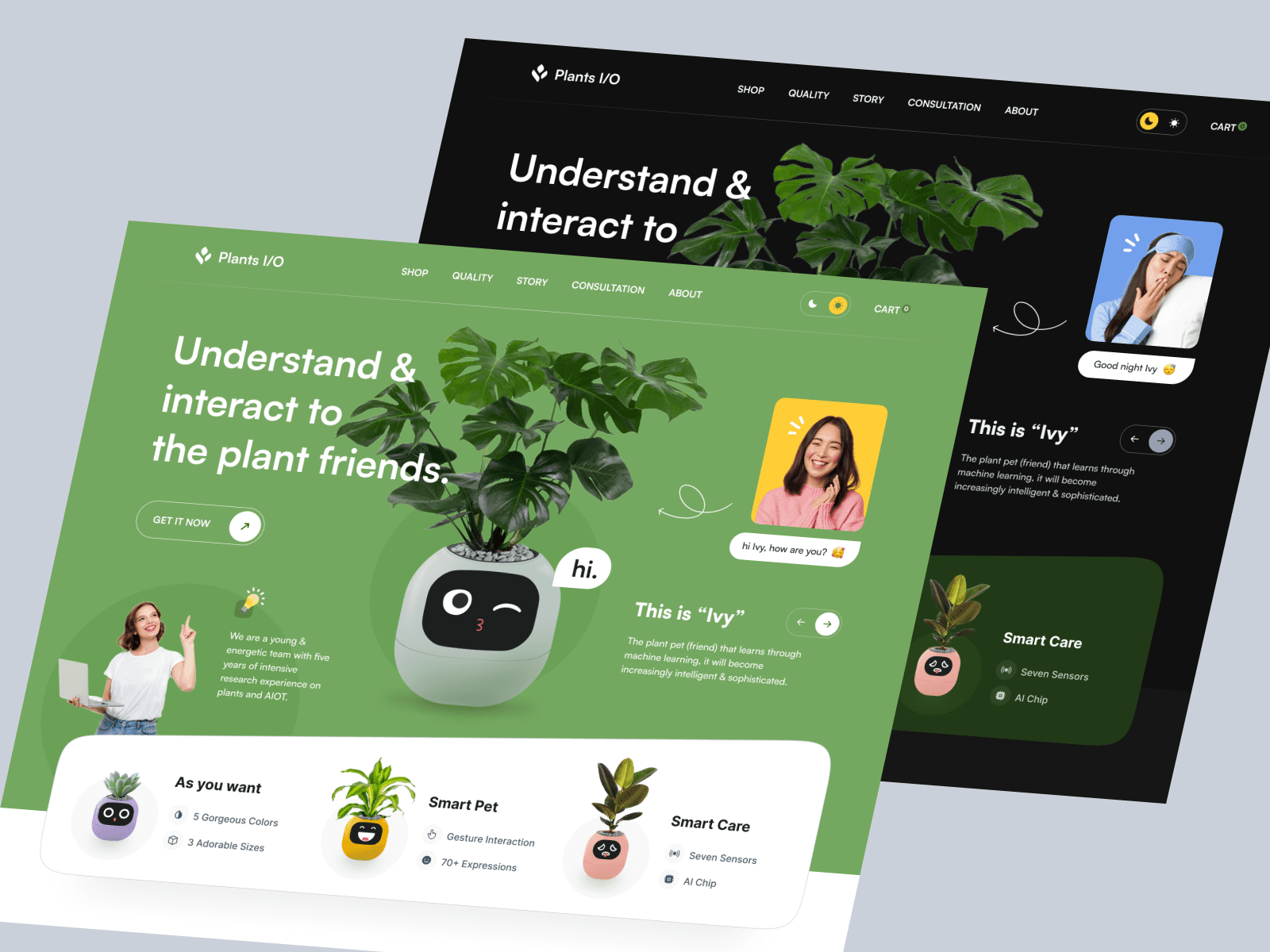Plants IO Ivy Smart Planter - Web Design