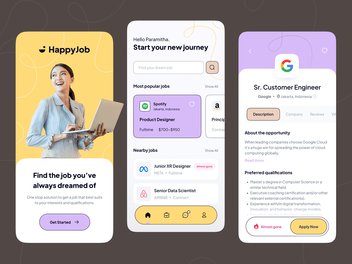 HappyJob Job Hunting - Mobile App