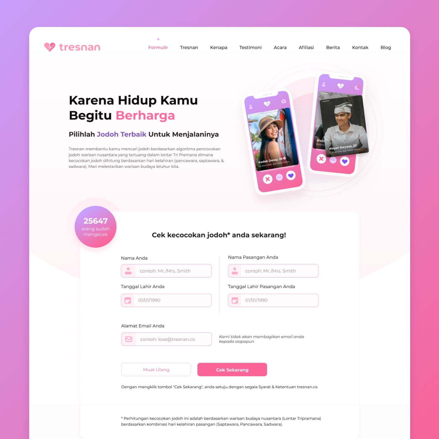 Tresnan - Landing Page