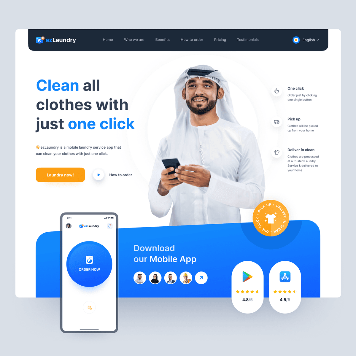 ezLaundry Web Landing Page